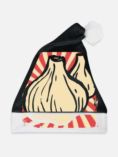 Knoblauch - Weihnachtsmütze - Schwarz/Weiß