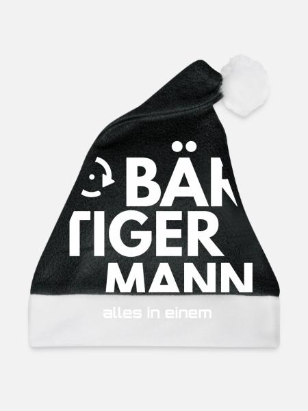 bär tiger mann - Weihnachtsmütze - Schwarz/Weiß - Vorne