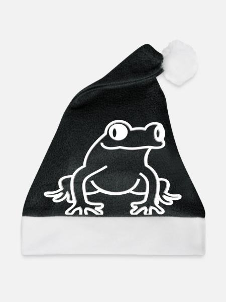 Frosch - Weihnachtsmütze - Schwarz/Weiß - Vorne