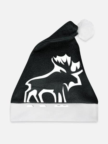 Elch - Weihnachtsmütze - Schwarz/Weiß