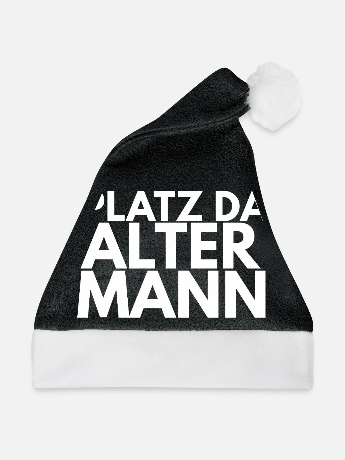 PLATZ DA ALTER MANN - Weihnachtsmütze - Schwarz/Weiß - Vorne