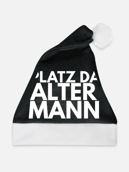 PLATZ DA ALTER MANN - Weihnachtsmütze - Schwarz/Weiß - Vorne