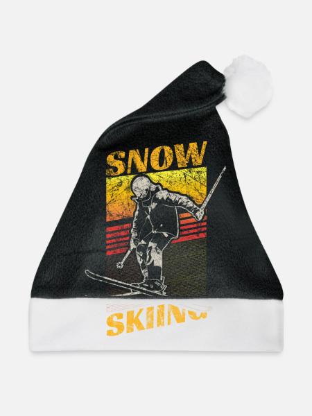 Retro Ski Geschenk - Weihnachtsmütze - Schwarz/Weiß