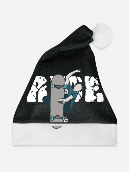 Skateboard - Weihnachtsmütze - Schwarz/Weiß
