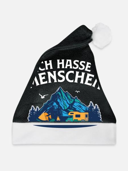 Ich Hasse Menschen - Weihnachtsmütze - Schwarz/Weiß - Vorne