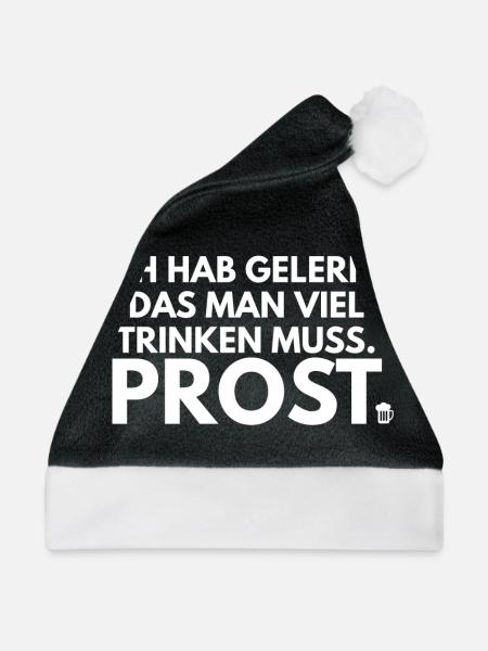 Mallorca Sprüche - Weihnachtsmütze - Schwarz/Weiß - Vorne