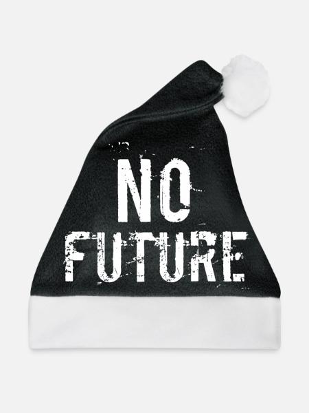 No Future KEINE ZUKUNFT - Weihnachtsmütze - Schwarz/Weiß - Vorne