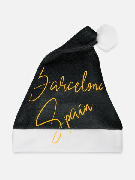 Barcelona Spanien - Weihnachtsmütze - Schwarz/Weiß