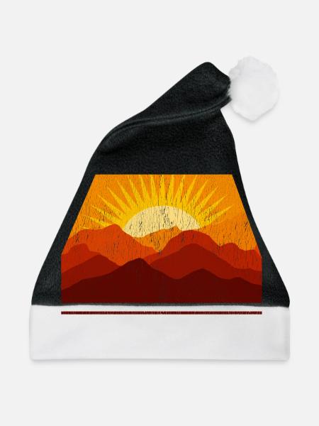 Sommer Wald Berge Sonne - Weihnachtsmütze - Schwarz/Weiß
