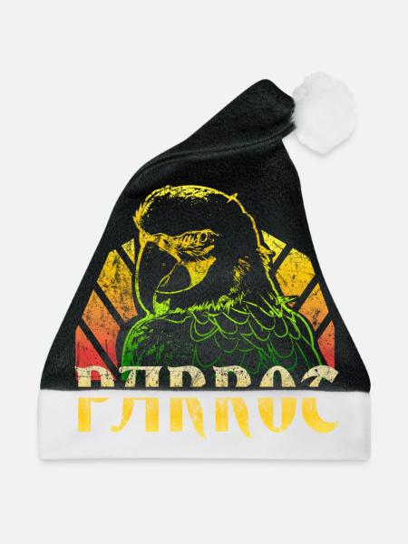 Papagei - Weihnachtsmütze - Schwarz/Weiß - Vorne