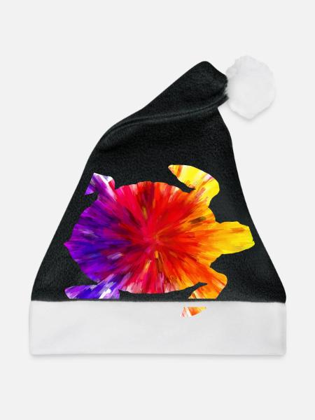 Farbige Schildkröte - Weihnachtsmütze - Schwarz/Weiß