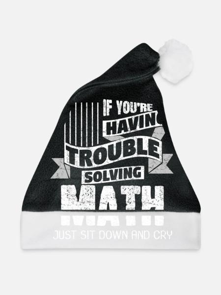 Mathematik Lustig - Weihnachtsmütze - Schwarz/Weiß - Vorne