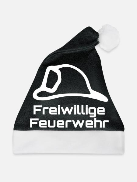 Freiwillige Feuerwehr - Weihnachtsmütze - Schwarz/Weiß - Vorne