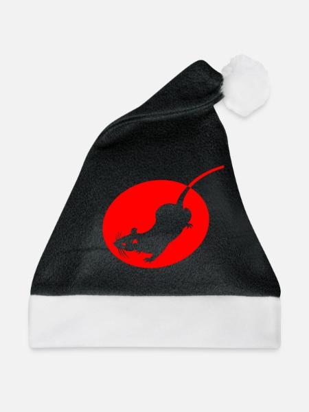 Ratte - Weihnachtsmütze - Schwarz/Weiß