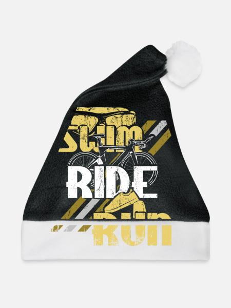Triathlon Triathlet - Weihnachtsmütze - Schwarz/Weiß