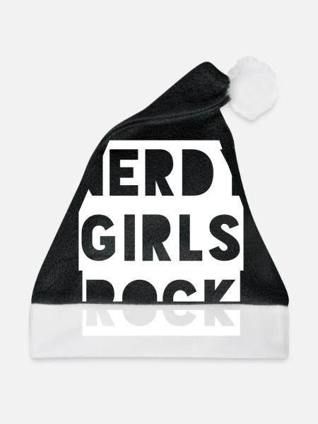 Nerdy Girls Rock - Weihnachtsmütze - Schwarz/Weiß - Vorne