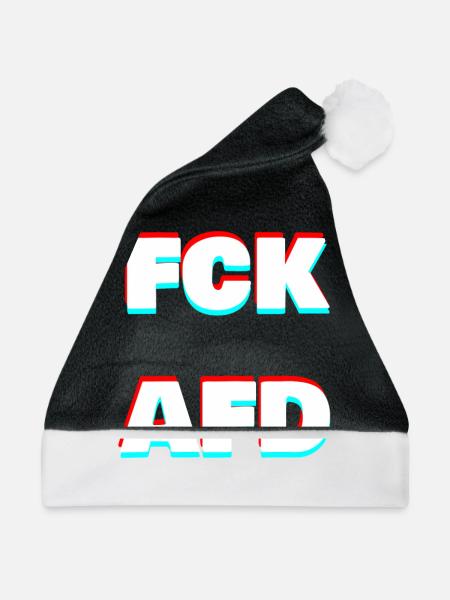 FCK AFD - Weihnachtsmütze - Schwarz/Weiß - Vorne