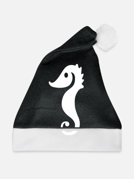 Seepferd - Weihnachtsmütze - Schwarz/Weiß - Vorne