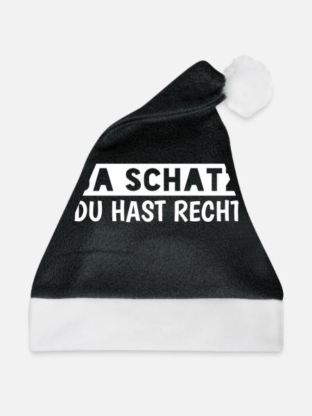 Ja Schatz du hast recht - Weihnachtsmütze - Schwarz/Weiß