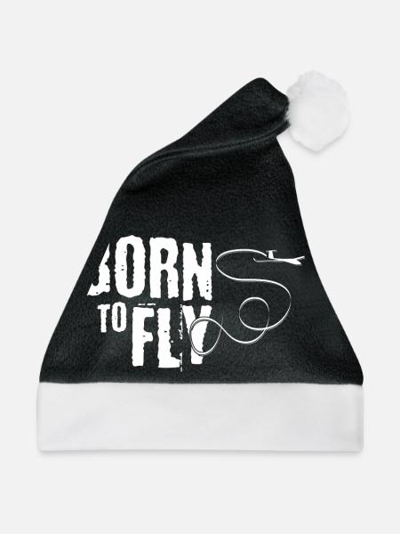 Segelflug Pilot | Segelflieger Flugplatz Geschenke - Weihnachtsmütze - Schwarz/Weiß - Vorne