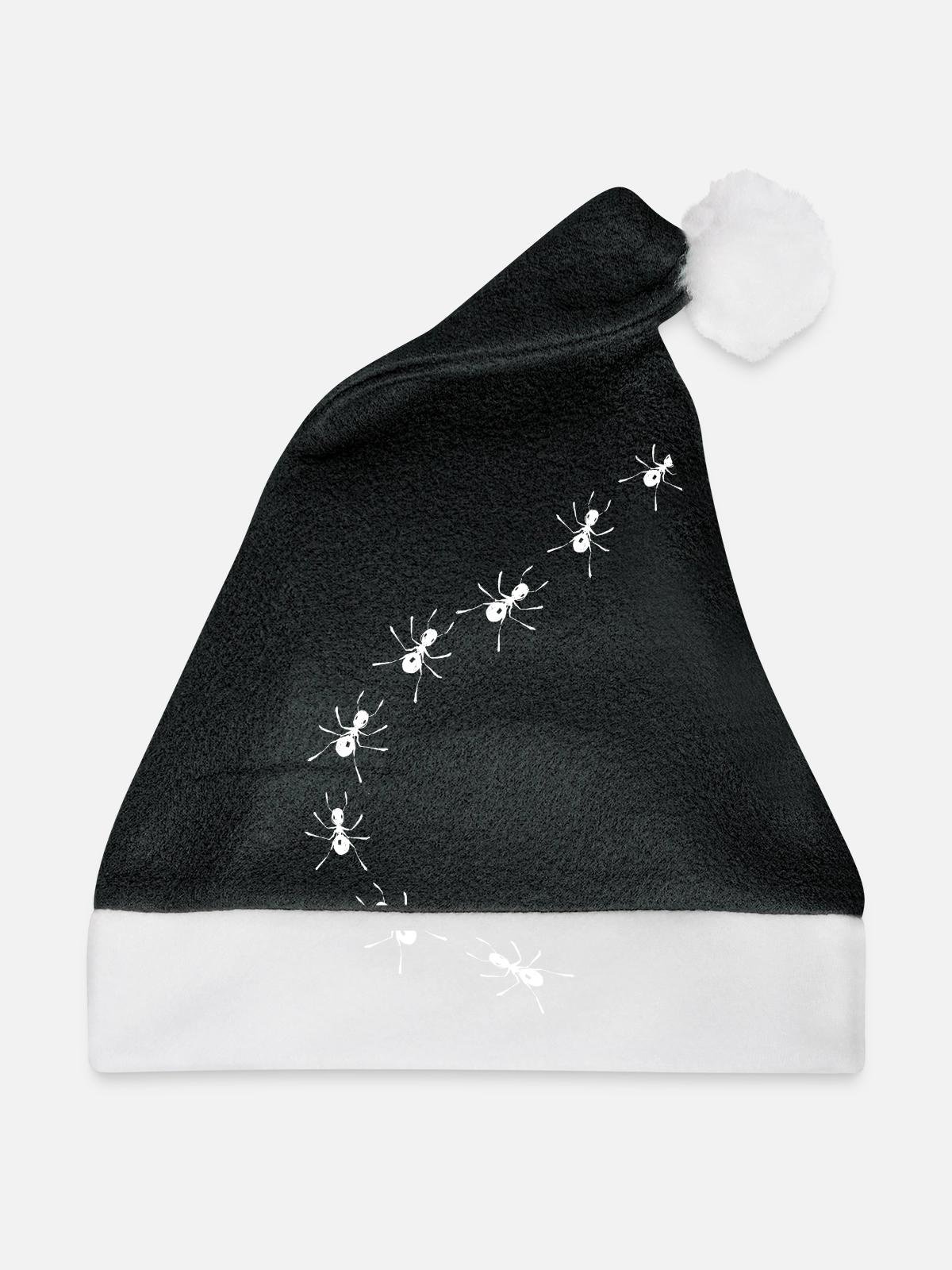 Ameisen - Weihnachtsmütze - Schwarz/Weiß - Vorne