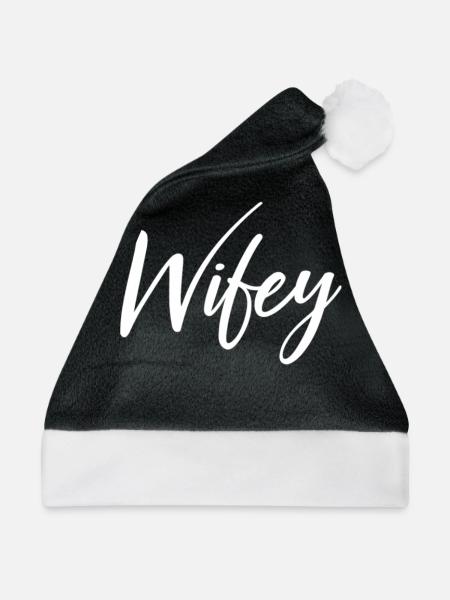 Wifey - Weihnachtsmütze - Schwarz/Weiß - Vorne