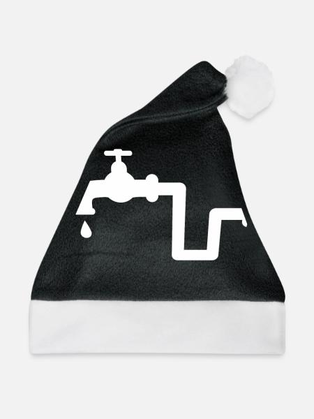 Wasserhahn - Weihnachtsmütze - Schwarz/Weiß - Vorne