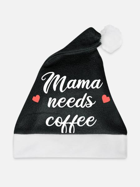 MAMA NEEDS COFFEE - Weihnachtsmütze - Schwarz/Weiß - Vorne