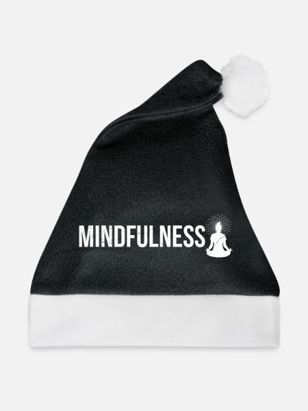 Meditation Mindfulness Yoga Meditator Geschenkidee - Weihnachtsmütze - Schwarz/Weiß - Vorne