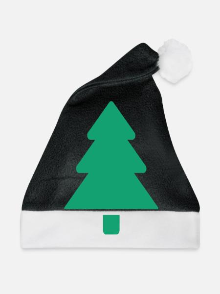 Tannenbaum - Weihnachtsmütze - Schwarz/Weiß - Vorne