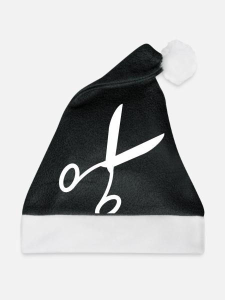 Schere - Weihnachtsmütze - Schwarz/Weiß - Vorne