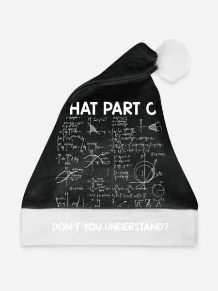 Mathematik Algebra | Mathematiker Mathe Geschenke - Weihnachtsmütze - Schwarz/Weiß - Vorne