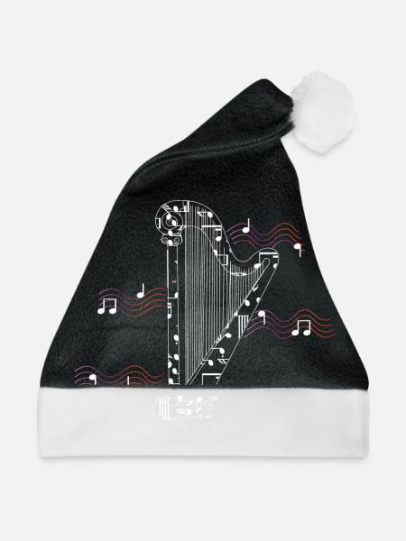 Harfe Künstler Geschenkidee - Weihnachtsmütze - Schwarz/Weiß