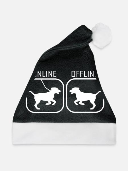 Hund lustig - Weihnachtsmütze - Schwarz/Weiß