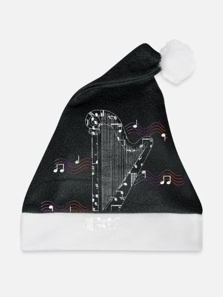 Harfe Saiteninstrument Musical - Weihnachtsmütze - Schwarz/Weiß