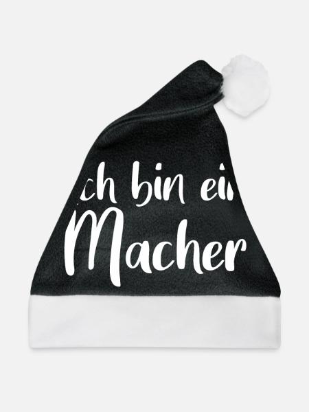 Ich bin ein Macher - Weihnachtsmütze - Schwarz/Weiß - Vorne