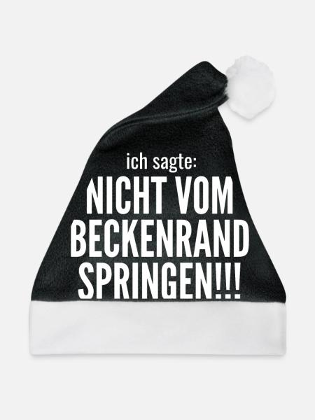 BADEMEISTER RETTUNGSSCHWIMMER Sprüche - Weihnachtsmütze - Schwarz/Weiß - Vorne
