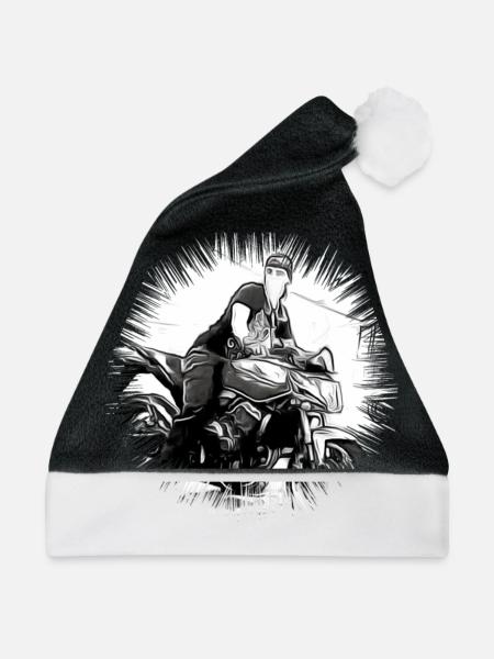 Motorrad - Weihnachtsmütze - Schwarz/Weiß