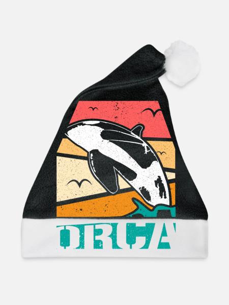 Orca Delfin Geschenkidee - Weihnachtsmütze - Schwarz/Weiß - Vorne
