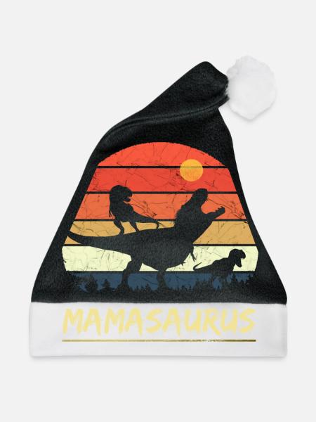 Mamasaurus - Retro - Weihnachtsmütze - Schwarz/Weiß