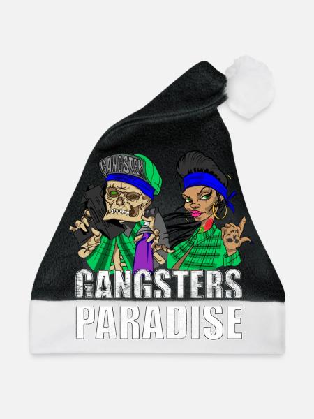 Gangsters Paradise - Weihnachtsmütze - Schwarz/Weiß - Vorne