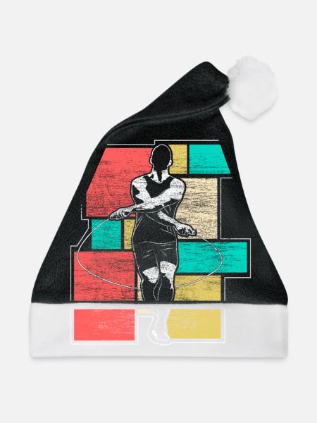 Seilspringen Skipping Geschenkidee - Weihnachtsmütze - Schwarz/Weiß