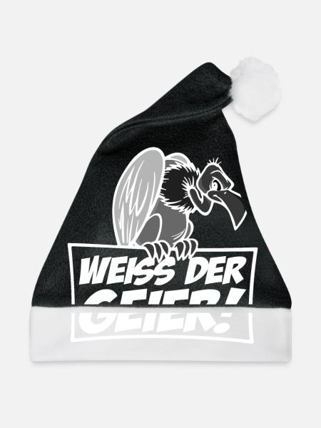 Weiss der Geier - Weihnachtsmütze - Schwarz/Weiß - Vorne