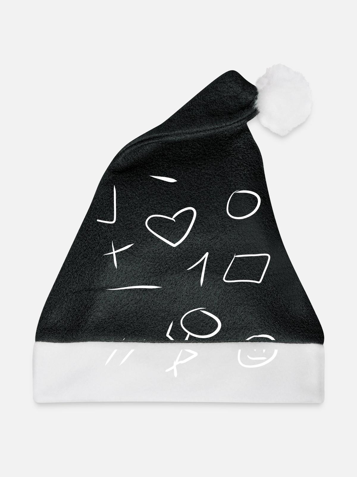 formen symbole - Weihnachtsmütze - Schwarz/Weiß - Vorne