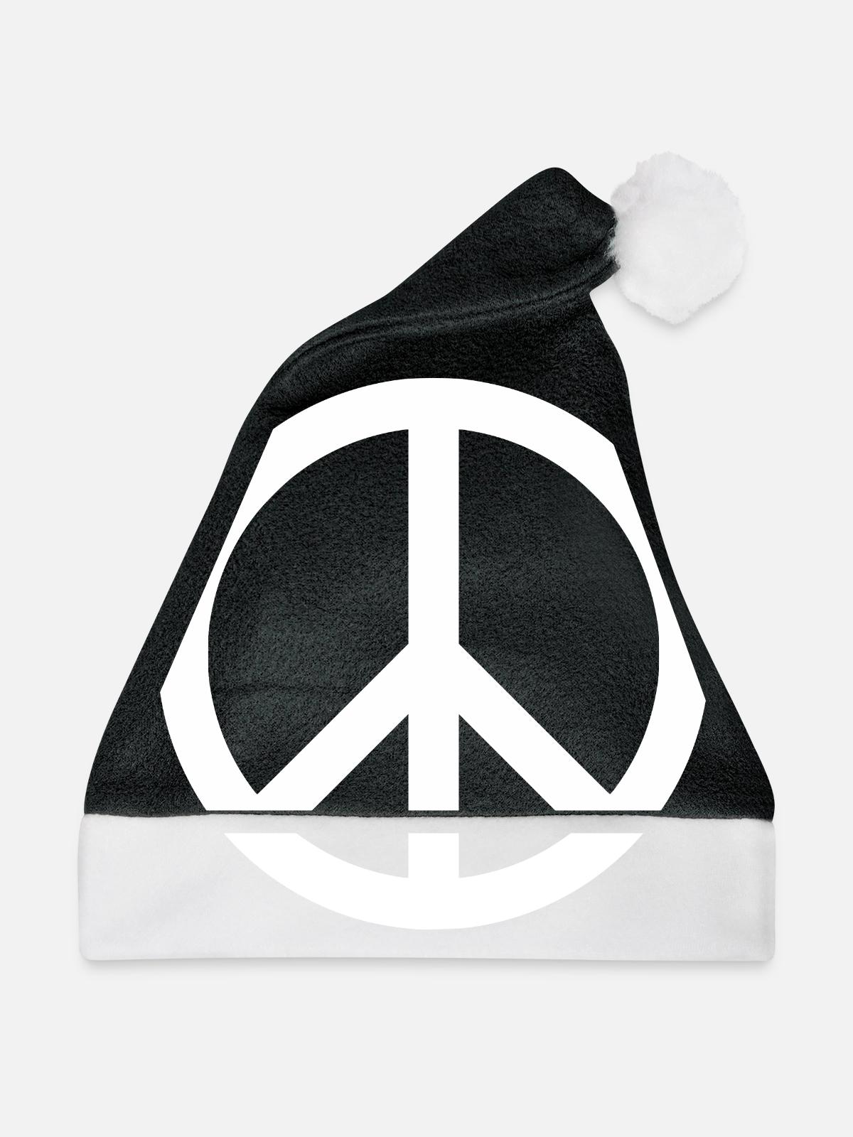 Peacezeichen - Weihnachtsmütze - Schwarz/Weiß - Vorne