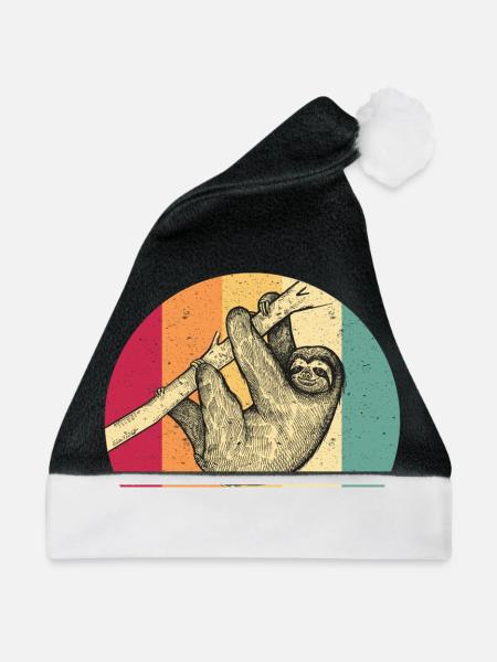 Retro Faultier - Weihnachtsmütze - Schwarz/Weiß