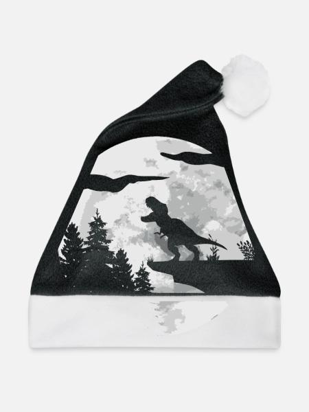 T-Rex Tyrannosaurus Rex - Weihnachtsmütze - Schwarz/Weiß - Vorne