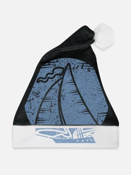 Segelboot Segeln - Weihnachtsmütze - Schwarz/Weiß