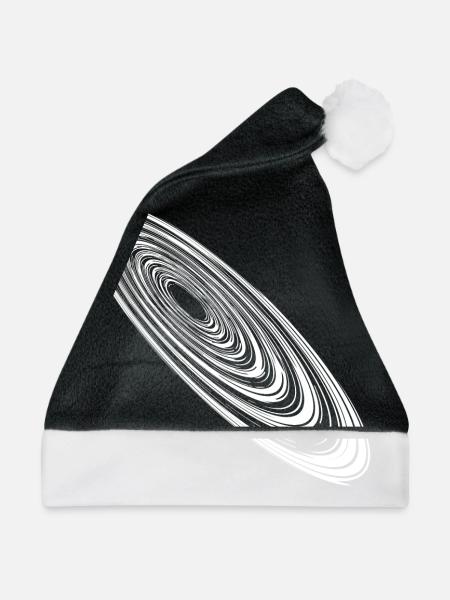 Elliptische Kreisbahnen Grunge Umlaufbahnen - Weihnachtsmütze - Schwarz/Weiß - Vorne