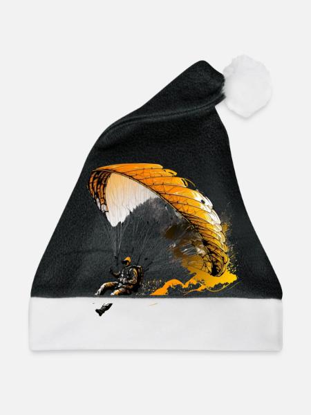 Paraglider über den Wolken - Weihnachtsmütze - Schwarz/Weiß